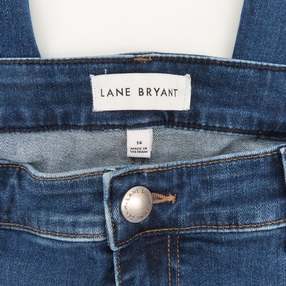 Lane Bryant Womens Plus 14 High Rise Boot Straight Fit Dark Blue Denim Jeans - Picture 5 of 9